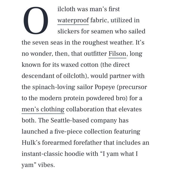 Filson X Popeye Limited Edition Hoodie 90th anniversary USA Made Mens Small Rare - Picture 4 of 11